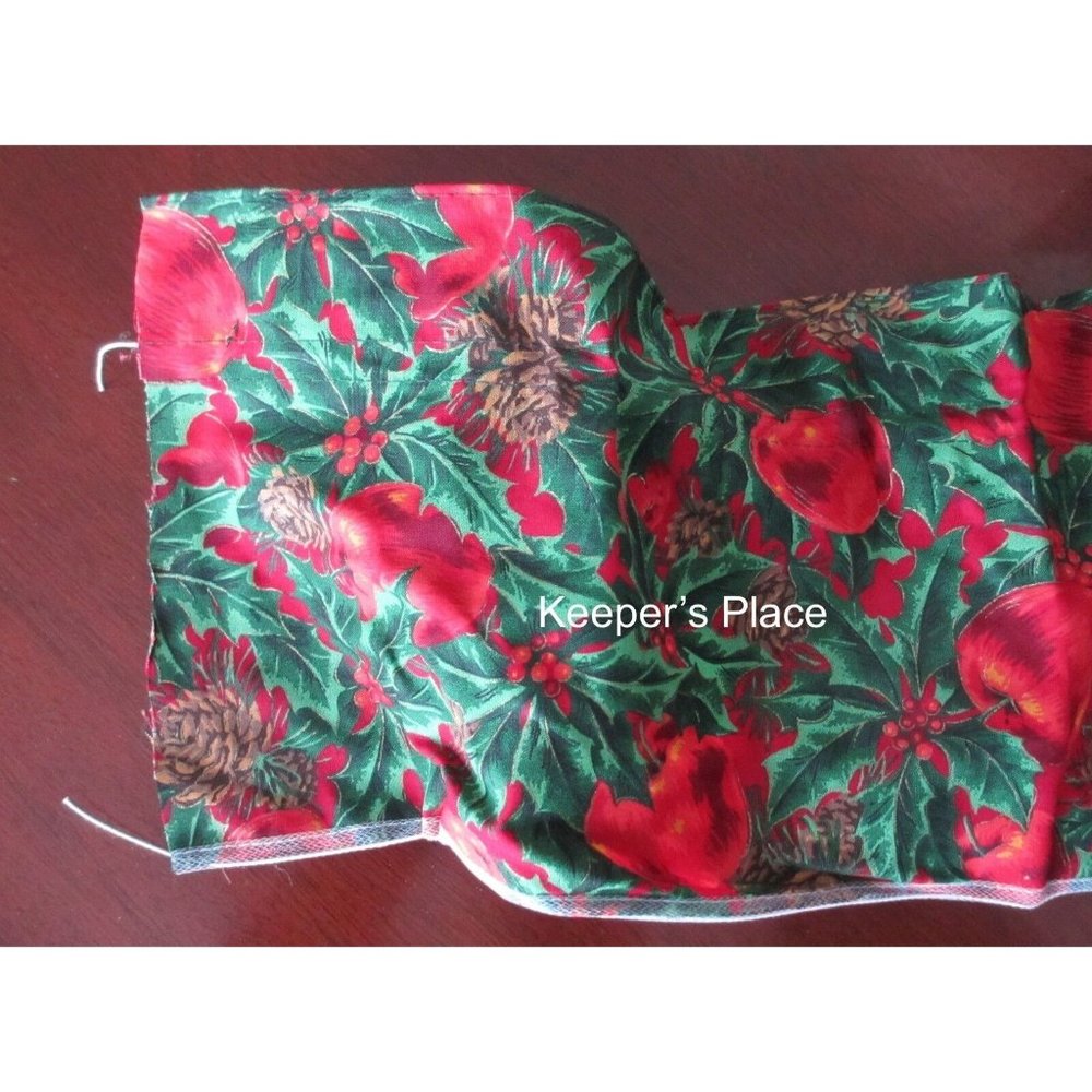 Holiday Holly Pinecone Craft Fabric Ruffle Trim With Wire Pulls 19 Yds New